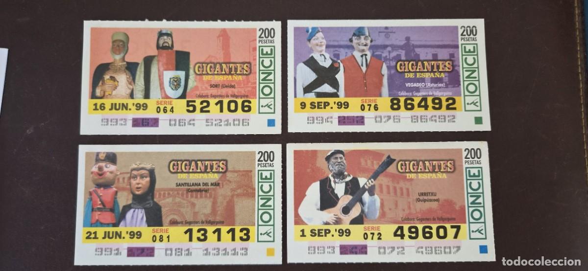 Cupones ONCE: GIGANTES DE ESPA&Ntilde;A CUPONES ONCE 16 JUN 99,9 SEPT, 21 JUN Y 1 SEPT 1999 LLEIDA ASTURIAS SANTILLANA GU
