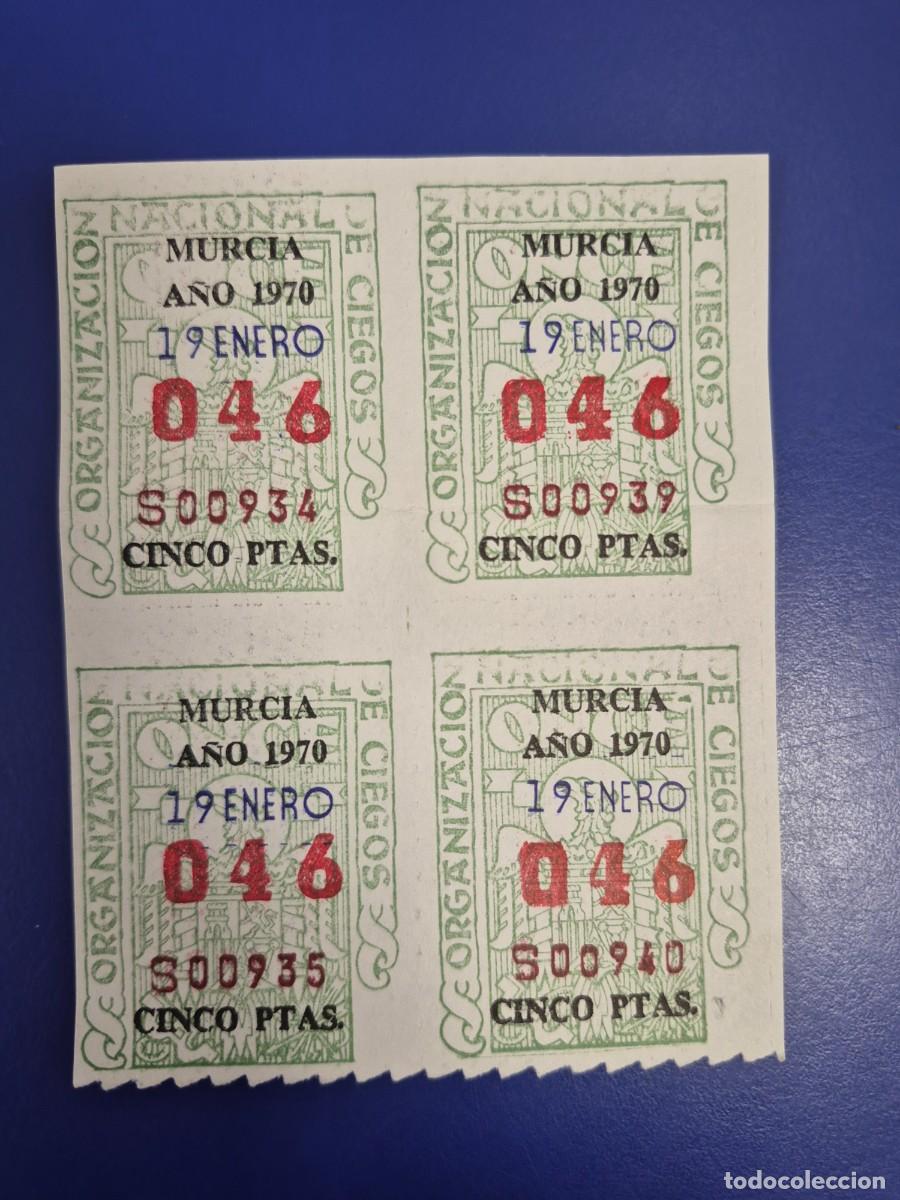 Cupones ONCE: CUPON ONCE 19 DE ENERO DE 1970 BLOQUE DE 4 ALICANTE