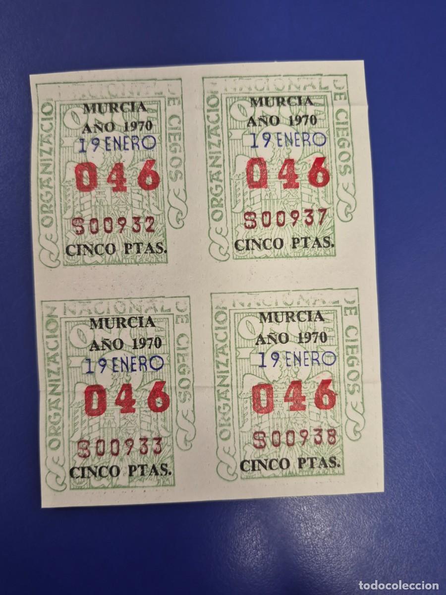 Cupones ONCE: CUPON ONCE 19 DE ENERO DE 1970 BLOQUE DE 4 ALICANTE