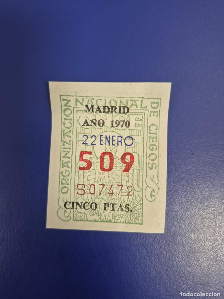 Cupones ONCE: CUPON ONCE 22 DE ENERO DE 1970 MADRID