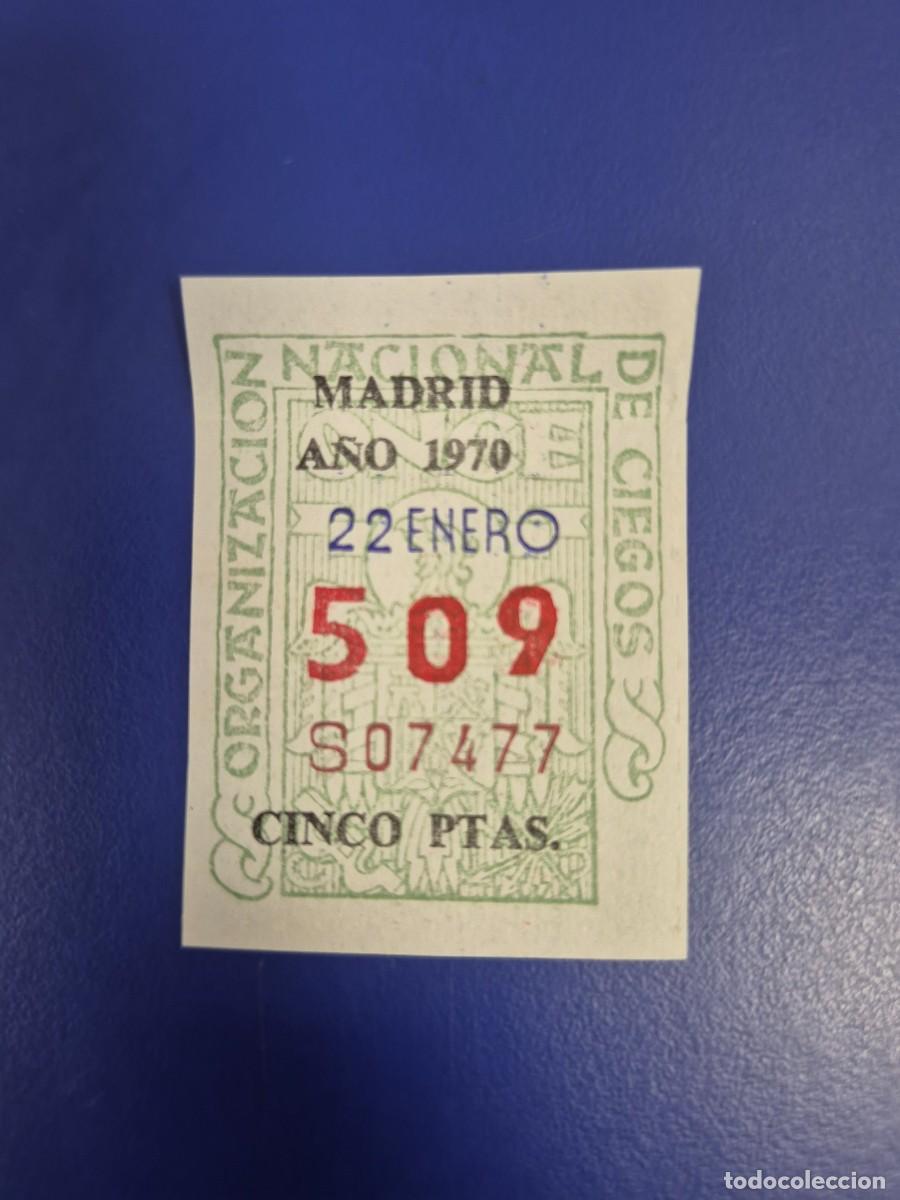 Cupones ONCE: CUPON ONCE 22 DE ENERO DE 1970 MADRID
