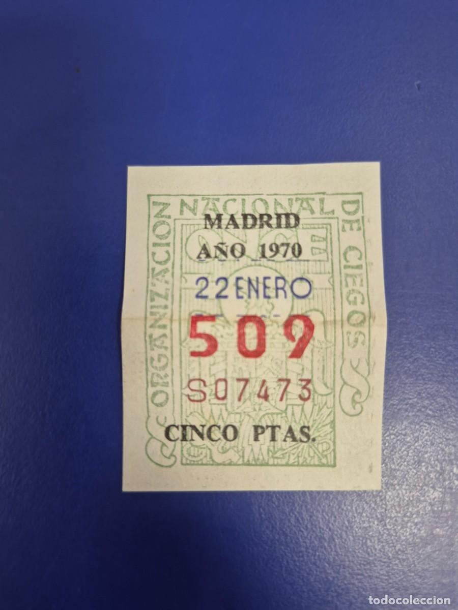Cupones ONCE: CUPON ONCE 22 DE ENERO DE 1970 MADRID