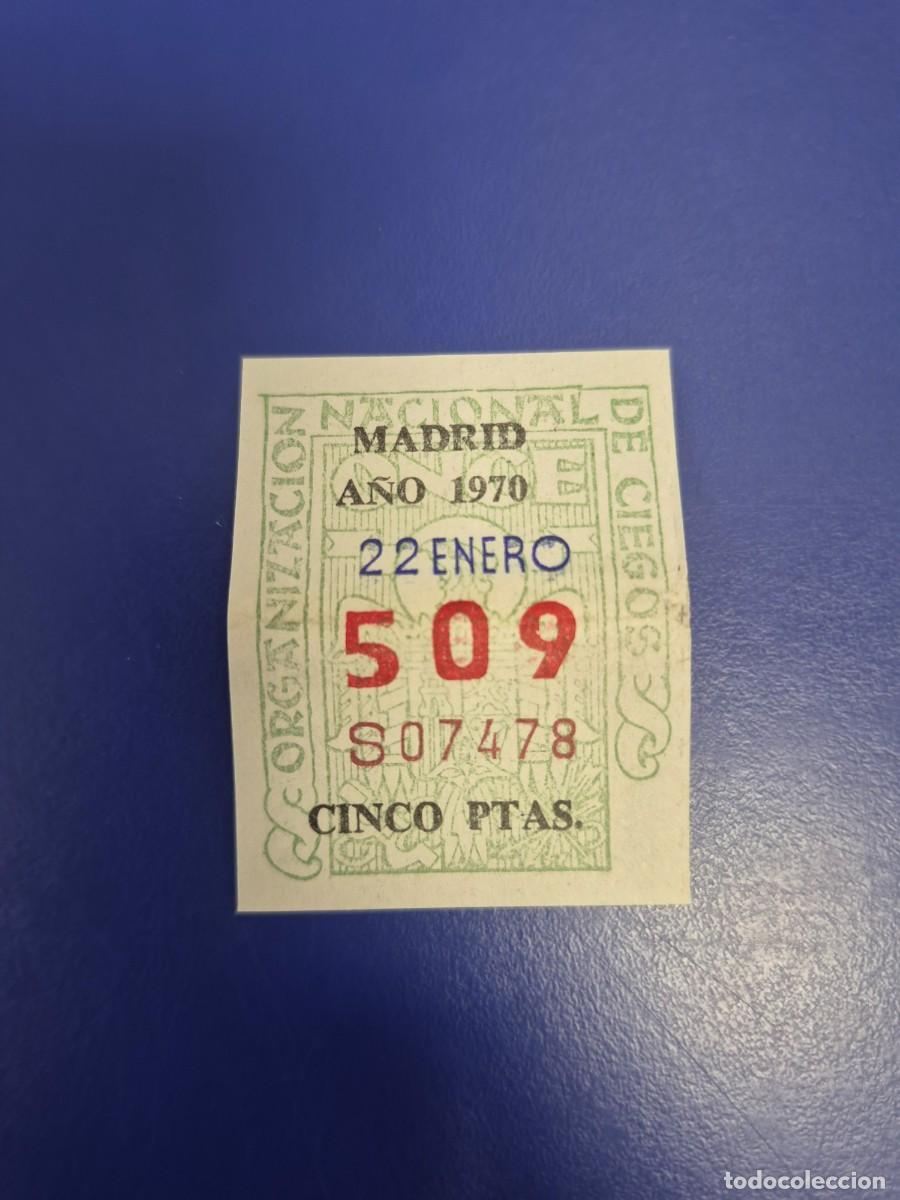 Cupones ONCE: CUPON ONCE 22 DE ENERO DE 1970 MADRID