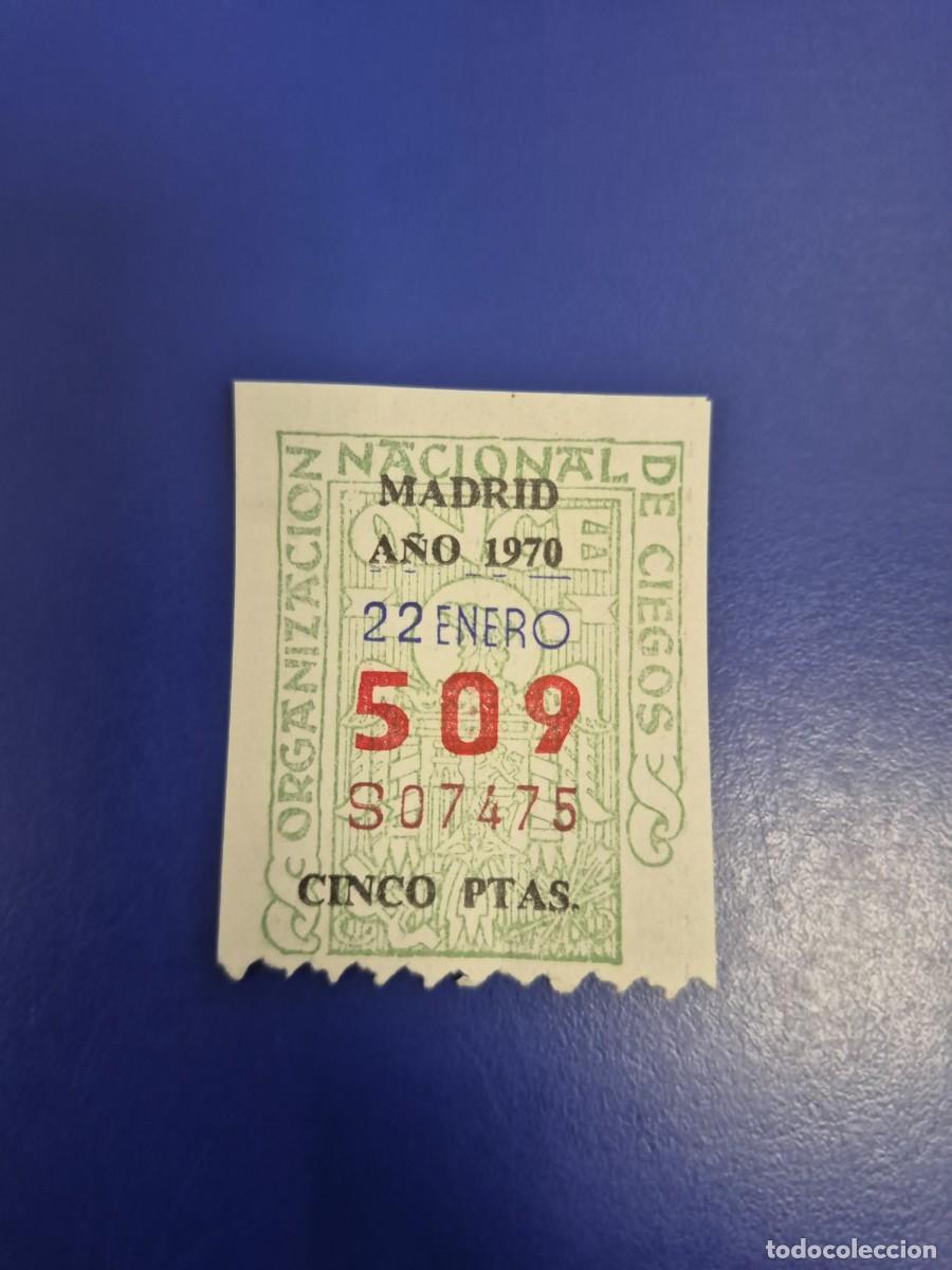 Cupones ONCE: CUPON ONCE 22 DE ENERO DE 1970 MADRID