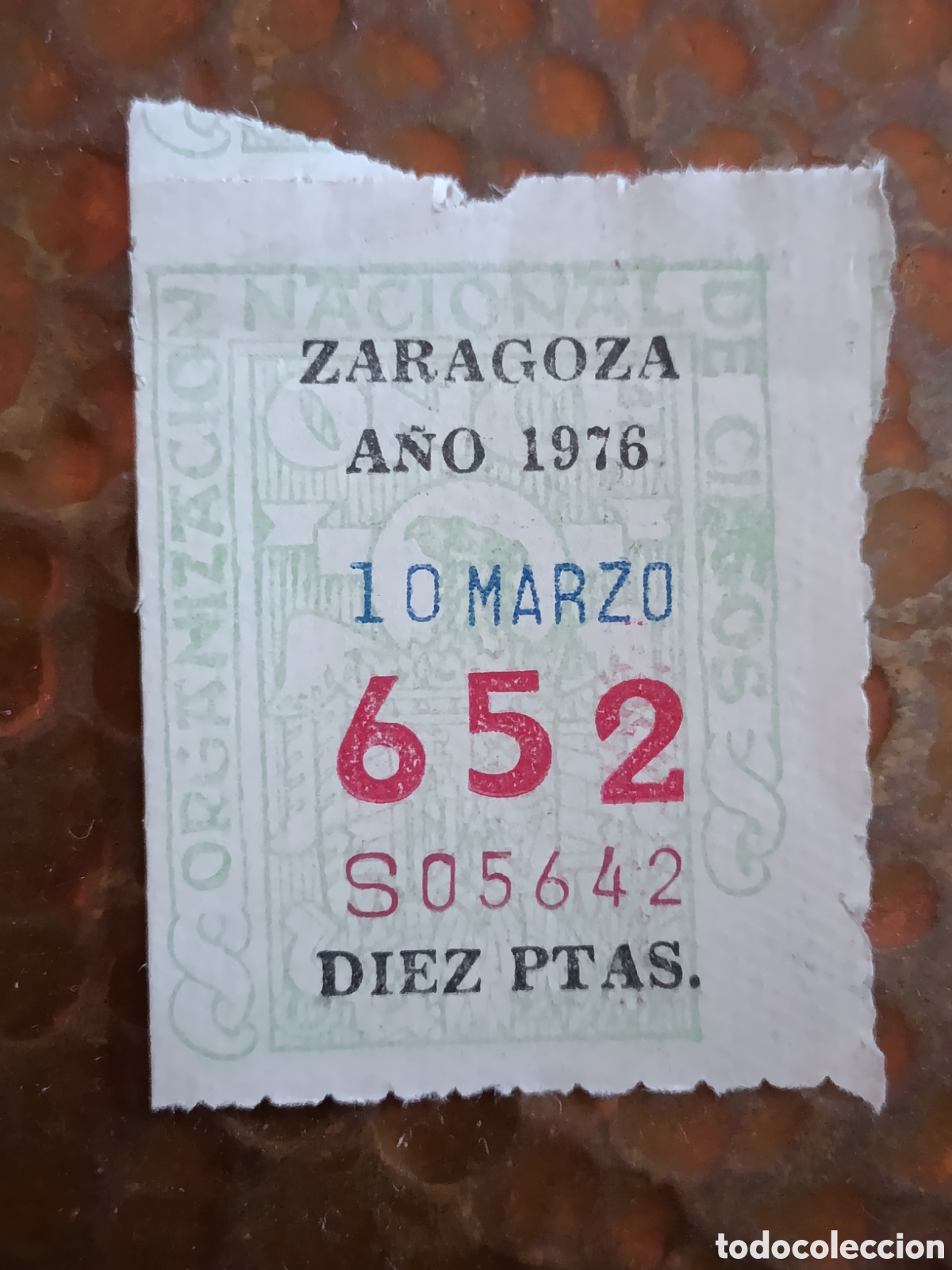 Cupones ONCE: CUPON DE LOTERIA LA ONCE 652 10 PTAS [ A&Ntilde;O 1976 ]