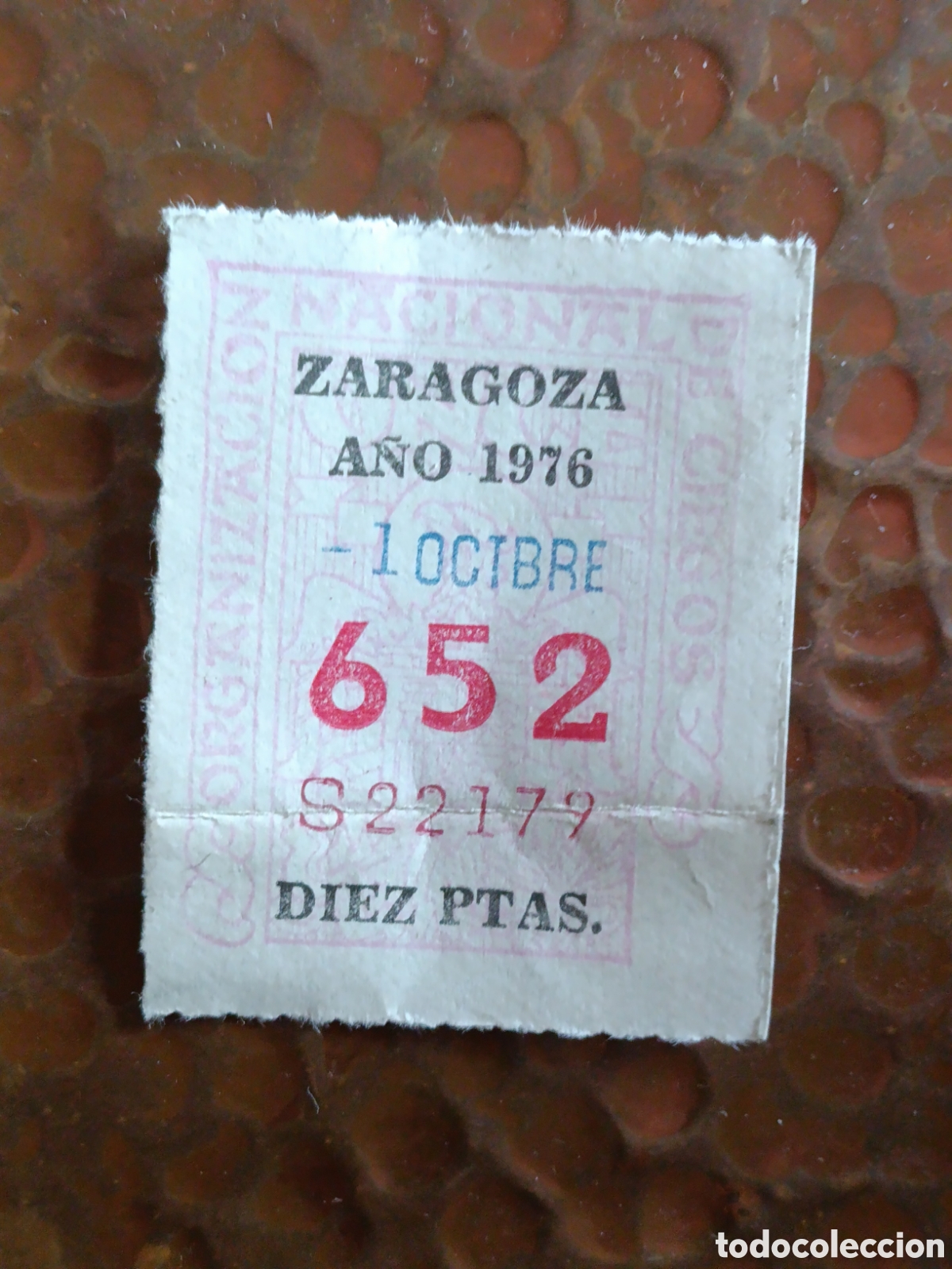 Cupones ONCE: CUPON DE LOTERIA LA ONCE 652 10 PTAS [ A&Ntilde;O 1976 ]