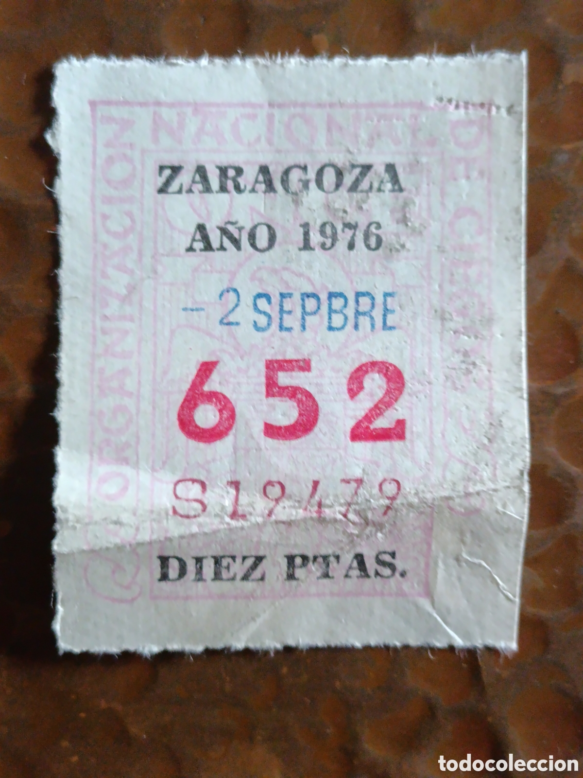 Cupones ONCE: CUPON DE LOTERIA LA ONCE 652 10 PTAS [ A&Ntilde;O 1976 ]