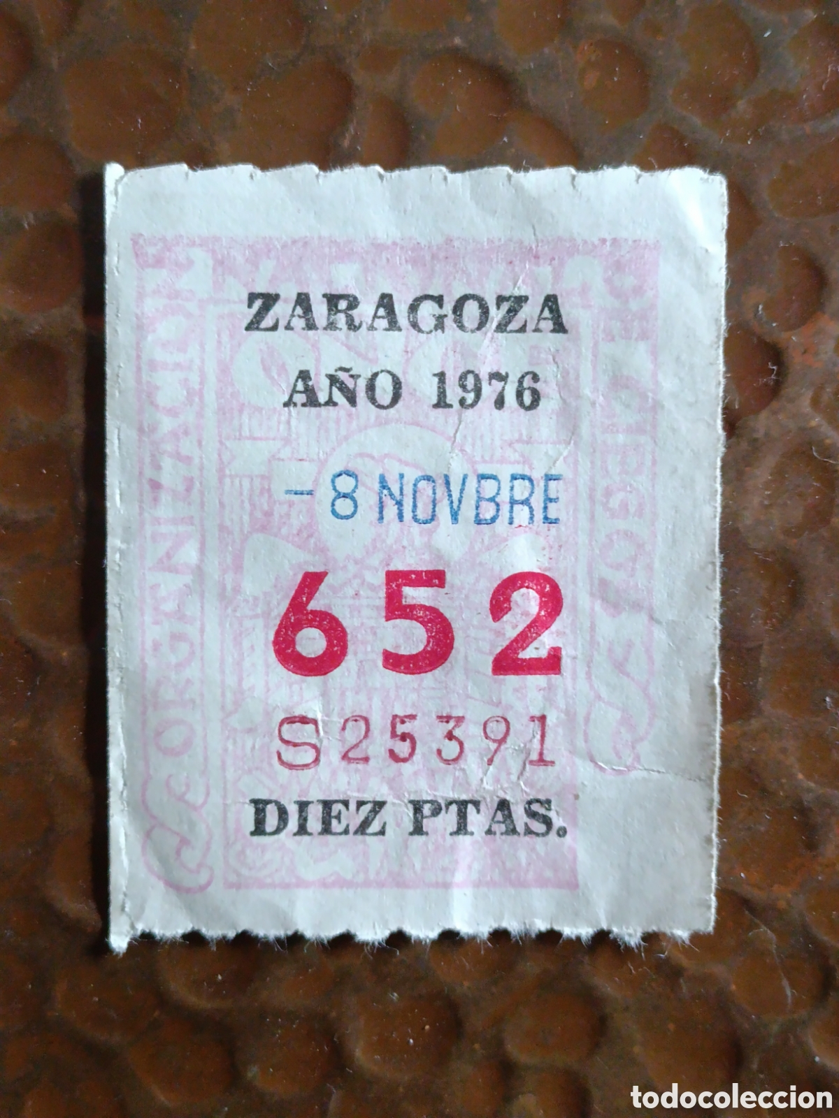 Cupones ONCE: CUPON DE LOTERIA LA ONCE 652 10 PTAS [ A&Ntilde;O 1976 ]