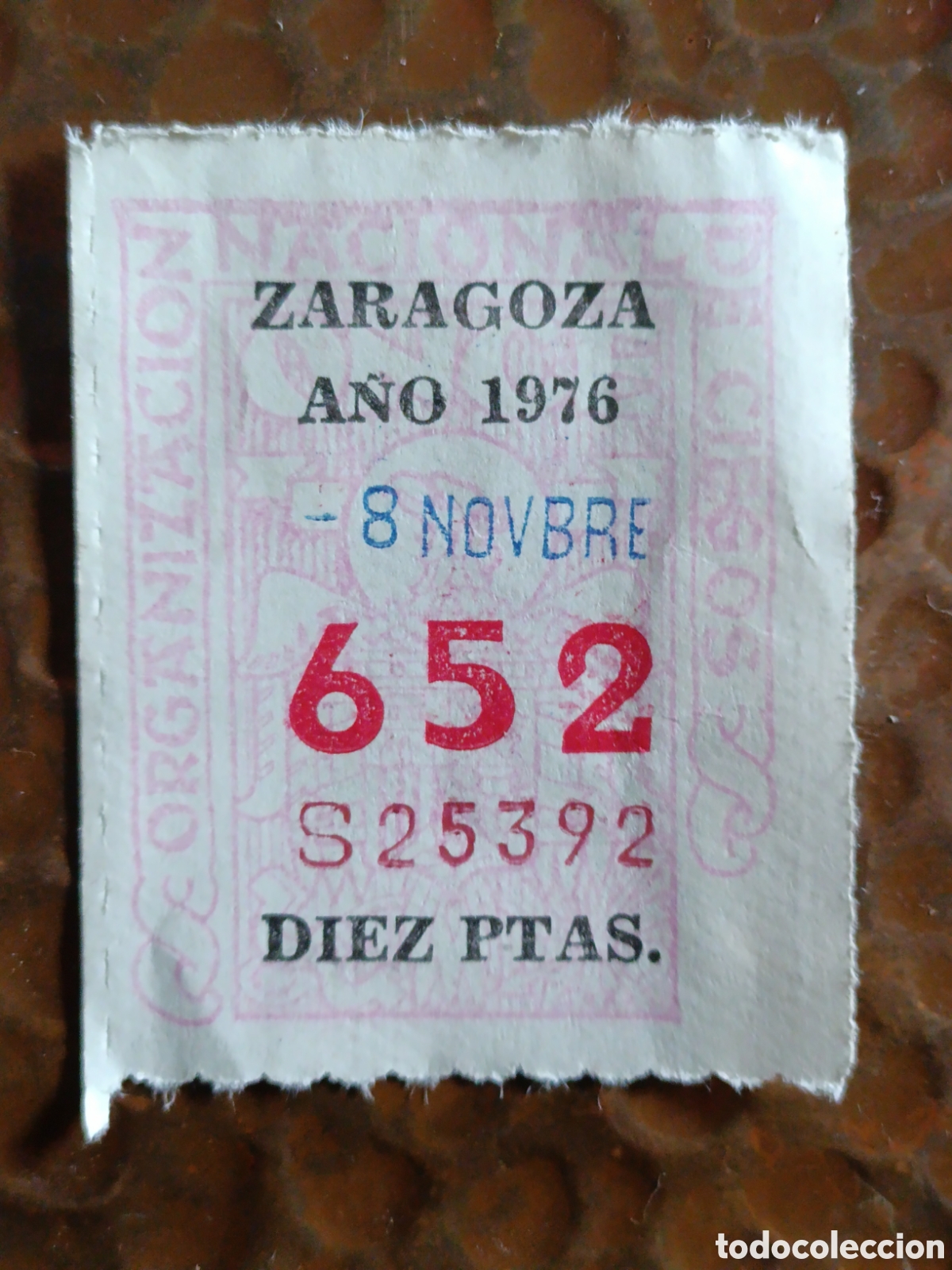 Cupones ONCE: CUPON DE LOTERIA LA ONCE 652 10 PTAS [ A&Ntilde;O 1976 ]