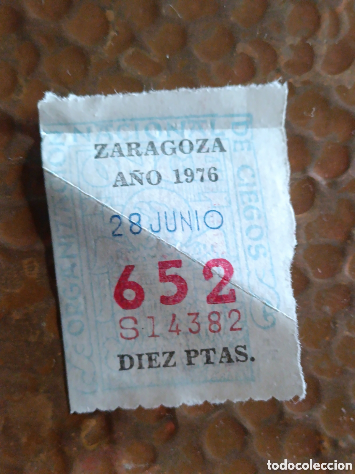 Cupones ONCE: CUPON DE LOTERIA LA ONCE 652 10 PTAS [ A&Ntilde;O 1976 ]