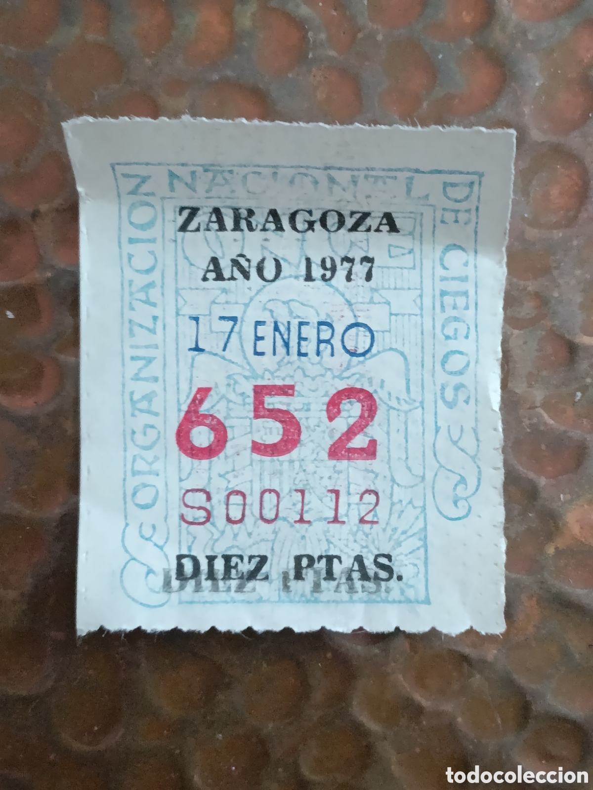 Cupones ONCE: CUPON DE LOTERIA LA ONCE 652 10 PTAS [ A&Ntilde;O 1977 ]