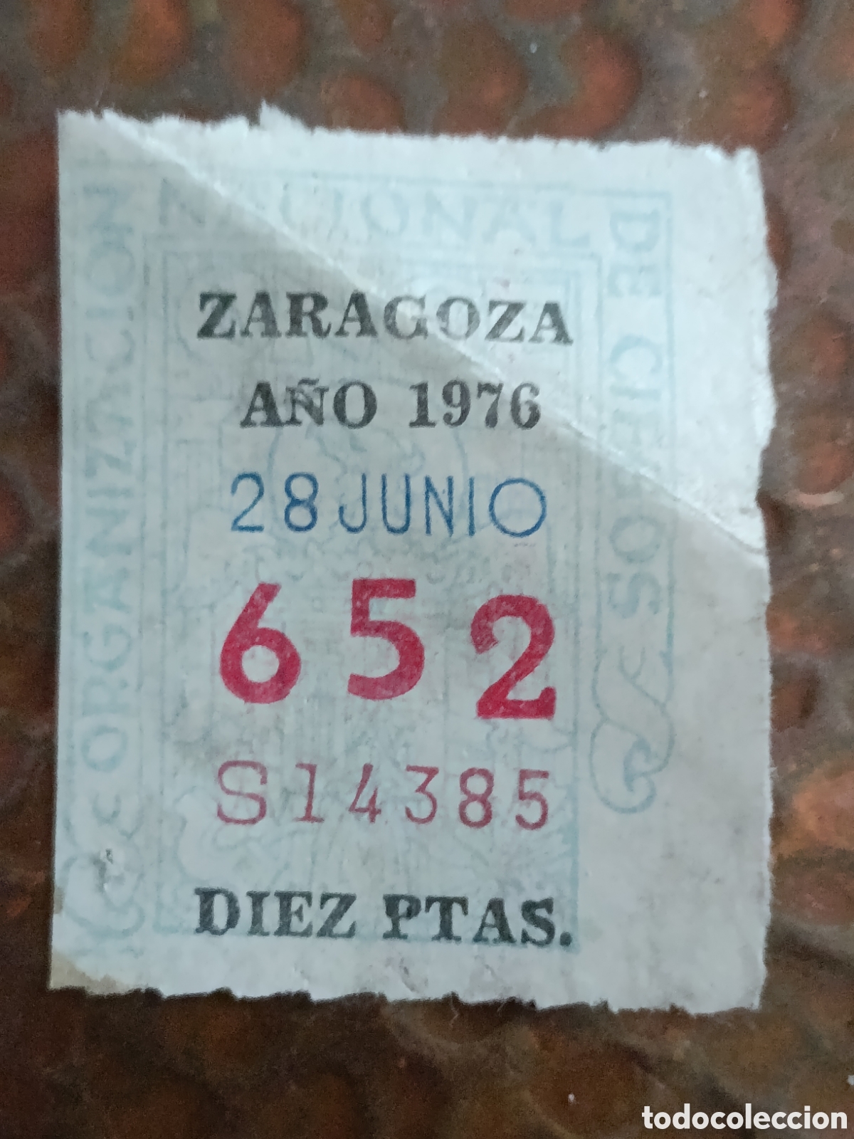 Cupones ONCE: CUPON DE LOTERIA LA ONCE 652 10 PTAS [ A&Ntilde;O 1976 ]