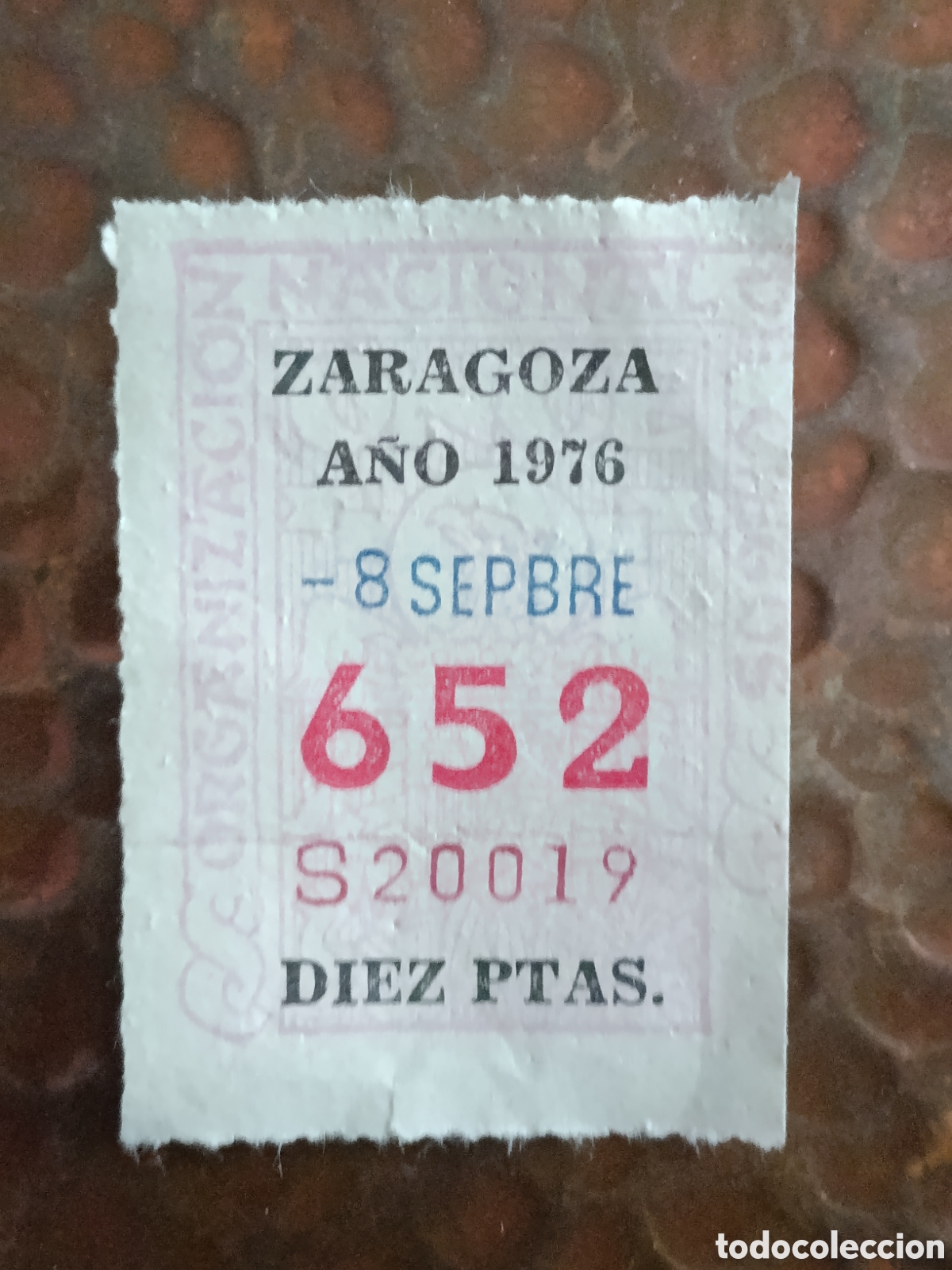 Cupones ONCE: CUPON DE LOTERIA LA ONCE 652 10 PTAS [ A&Ntilde;O 1976 ]