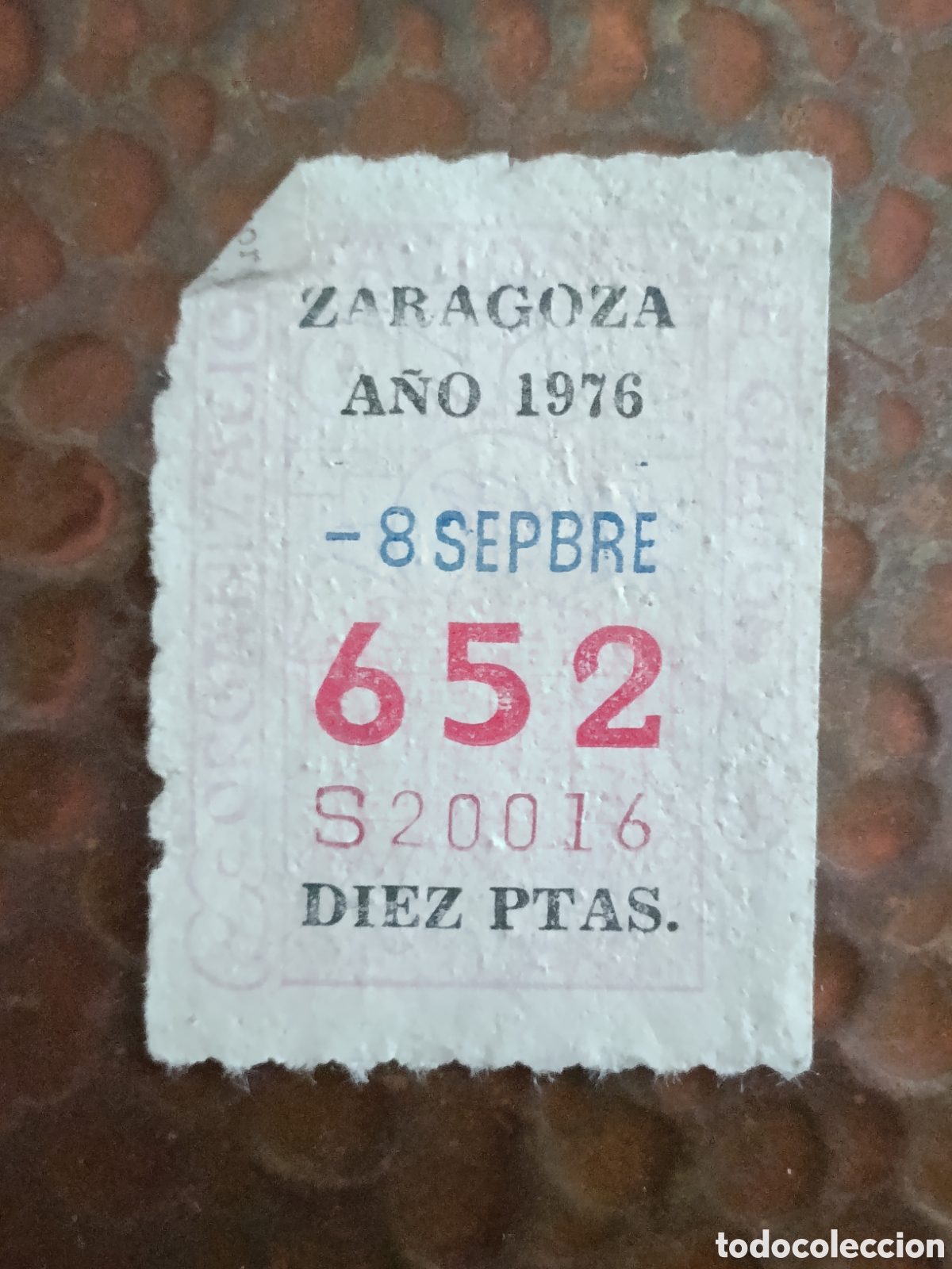 Cupones ONCE: CUPON DE LOTERIA LA ONCE 652 10 PTAS [ A&Ntilde;O 1976 ]