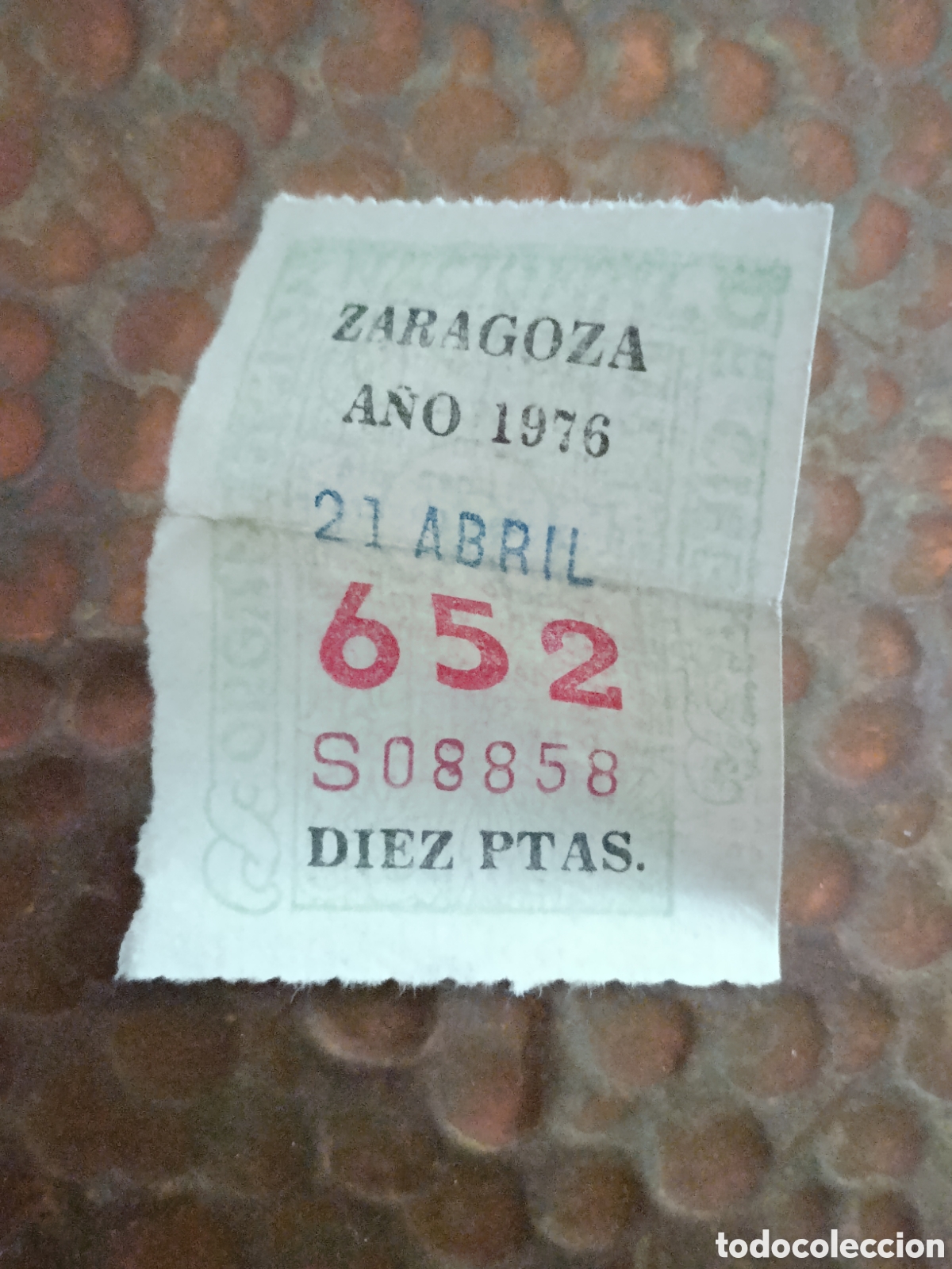 Cupones ONCE: CUPON DE LOTERIA LA ONCE 652 10 PTAS [ A&Ntilde;O 1976 ]