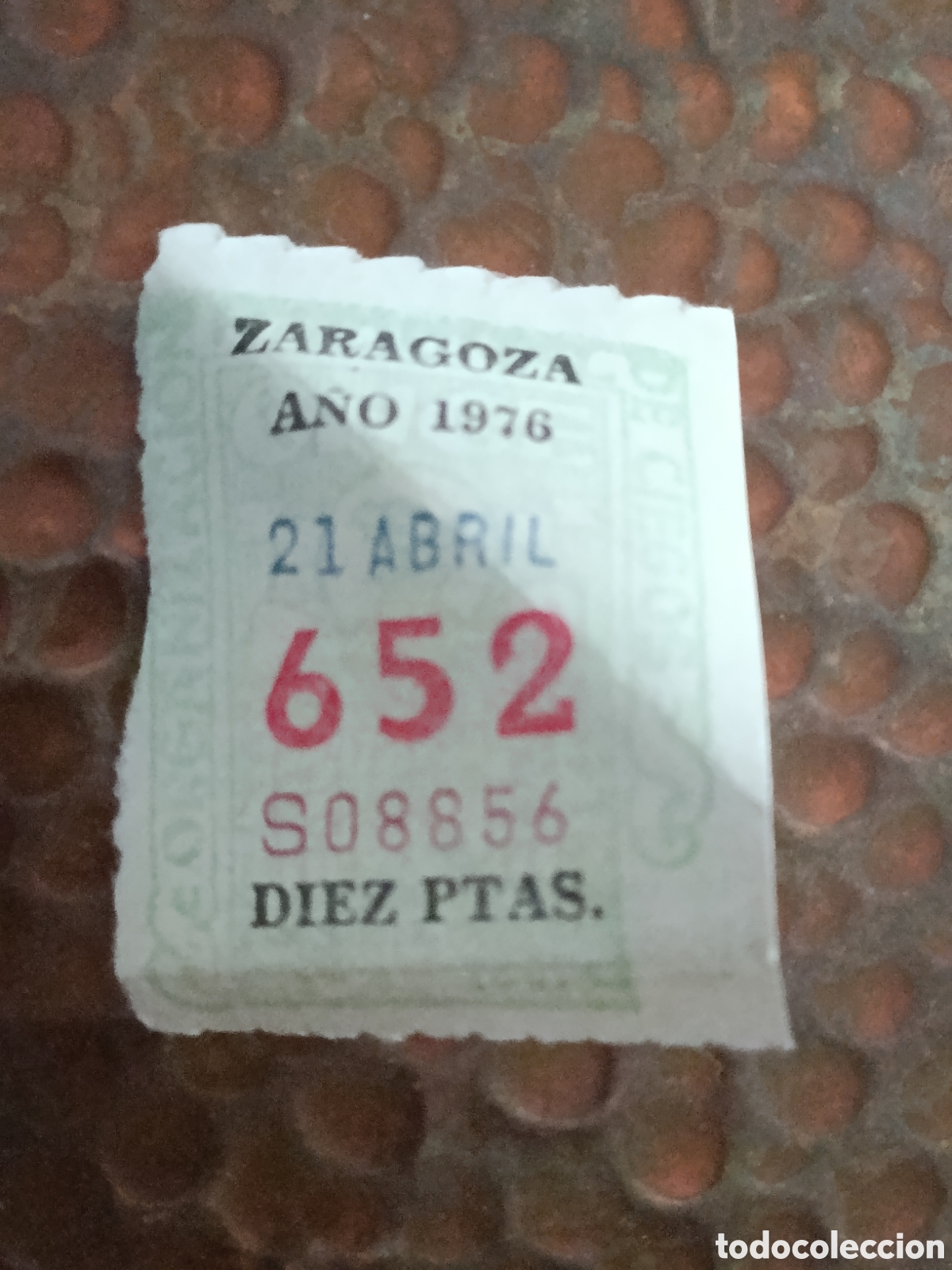 Cupones ONCE: CUPON DE LOTERIA LA ONCE 652 10 PTAS [ A&Ntilde;O 1976 ]
