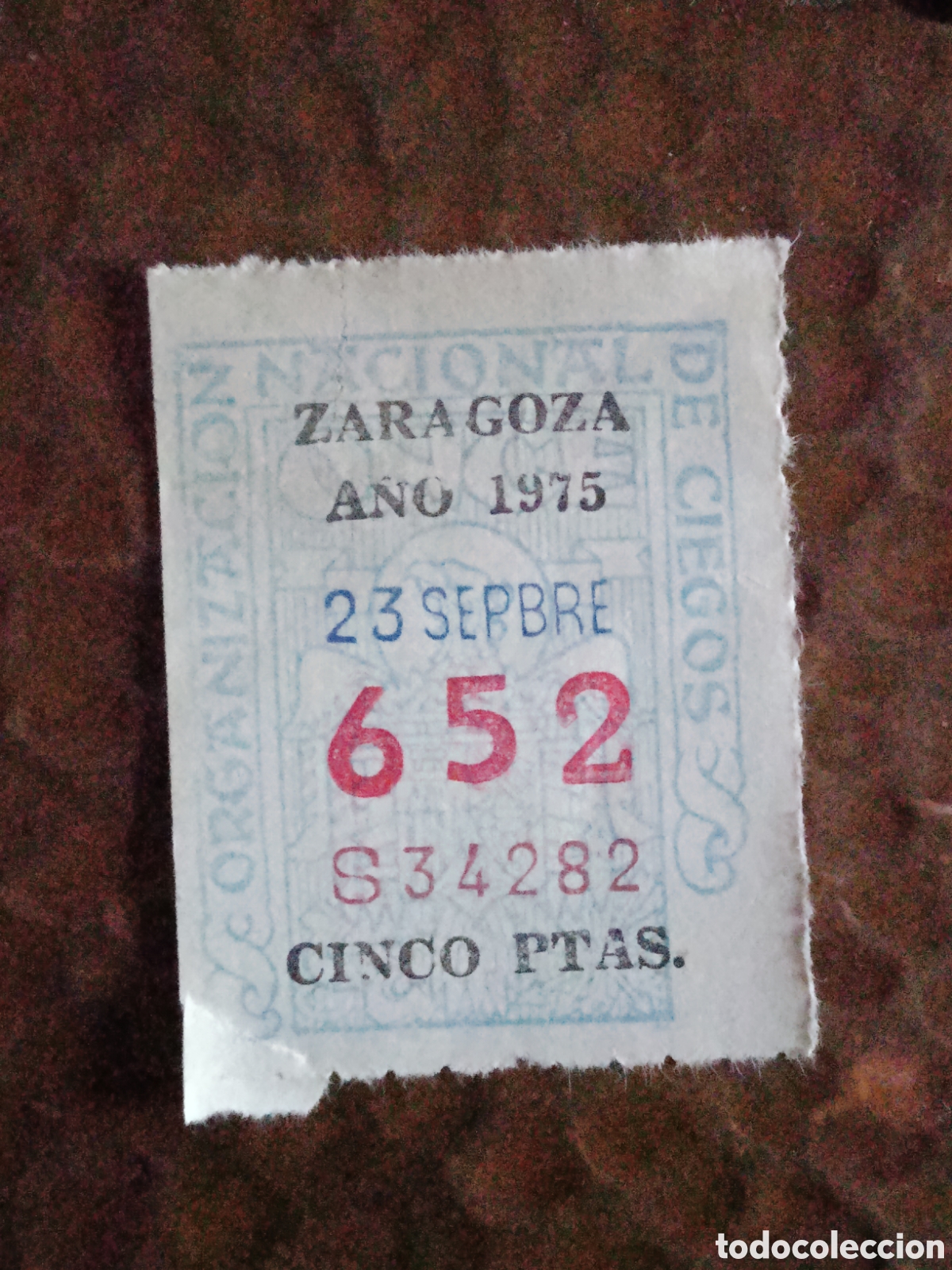 Cupones ONCE: CUPON DE LOTERIA LA ONCE 652 5 PTAS [ A&Ntilde;O 1975 ]