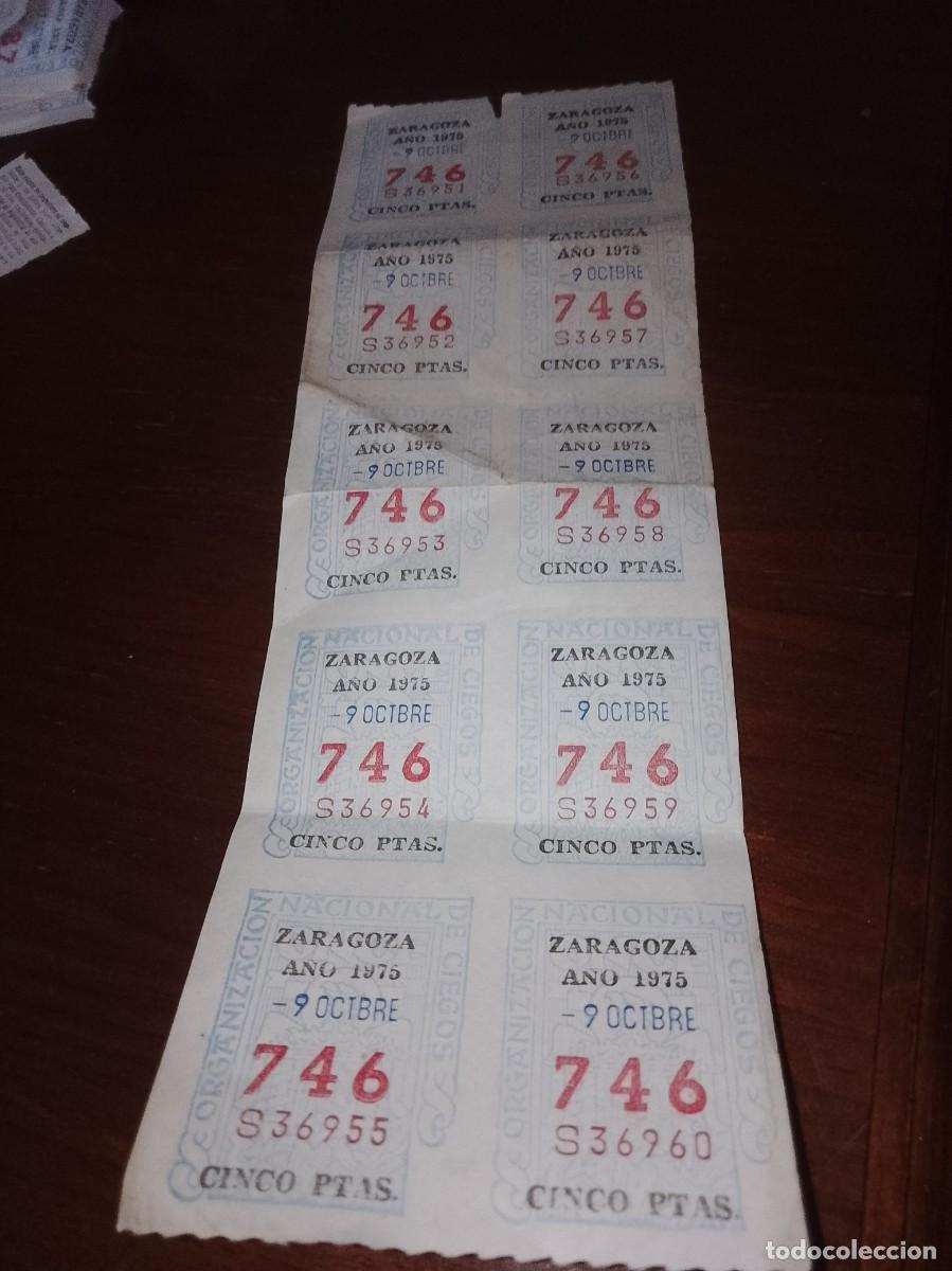 Cupones ONCE: Cupones once lote de 10, unidades 1975,5 pst