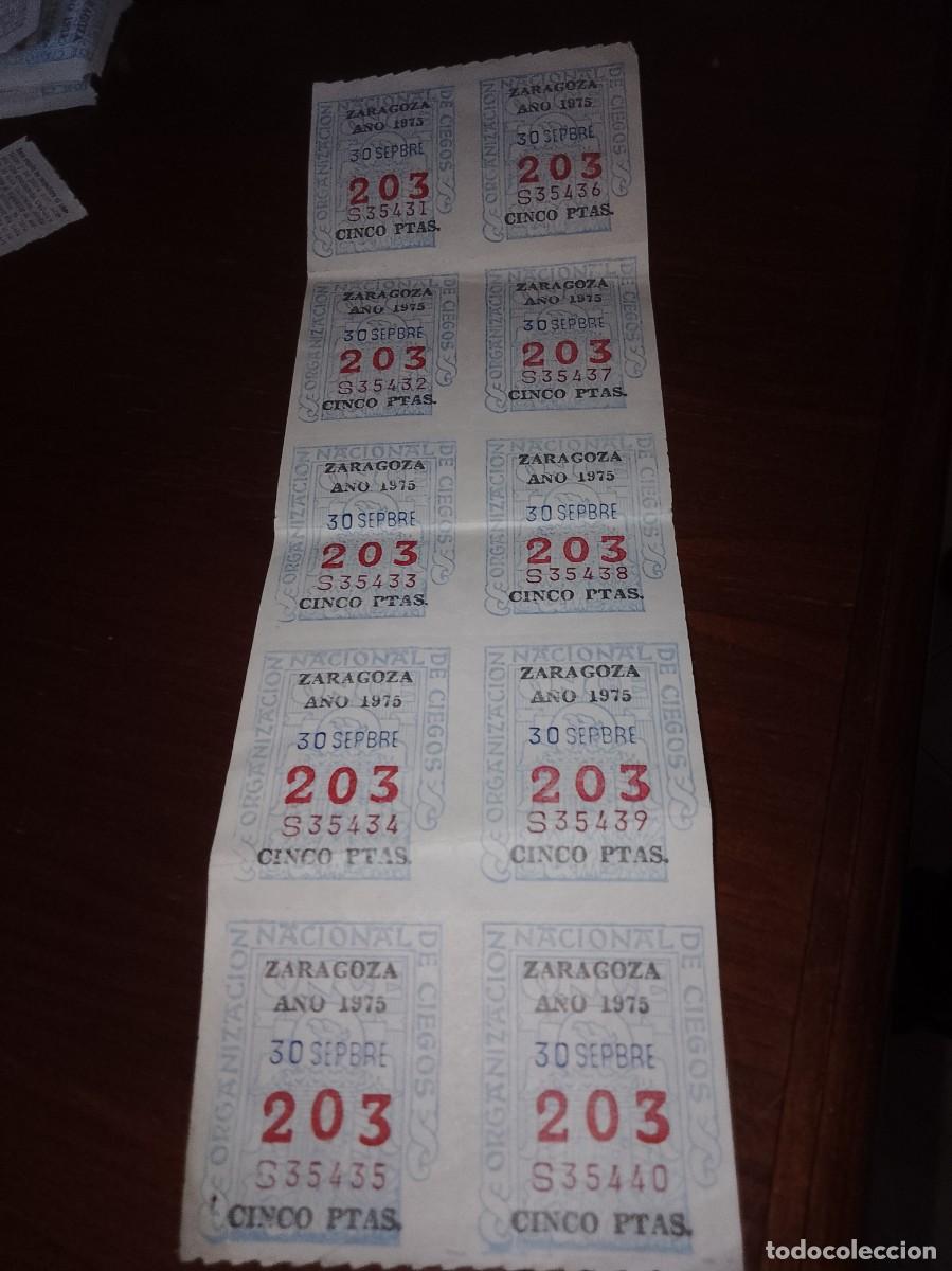 Cupones ONCE: Cupones once lote de 10 cupones Zaragoza 1975