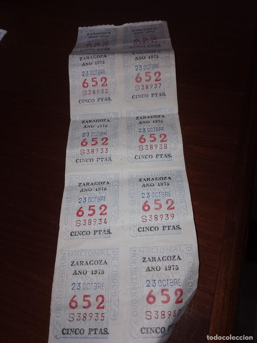 Cupones ONCE: Cupones once lote de 10 unidades Zaragoza a&ntilde;os 1975