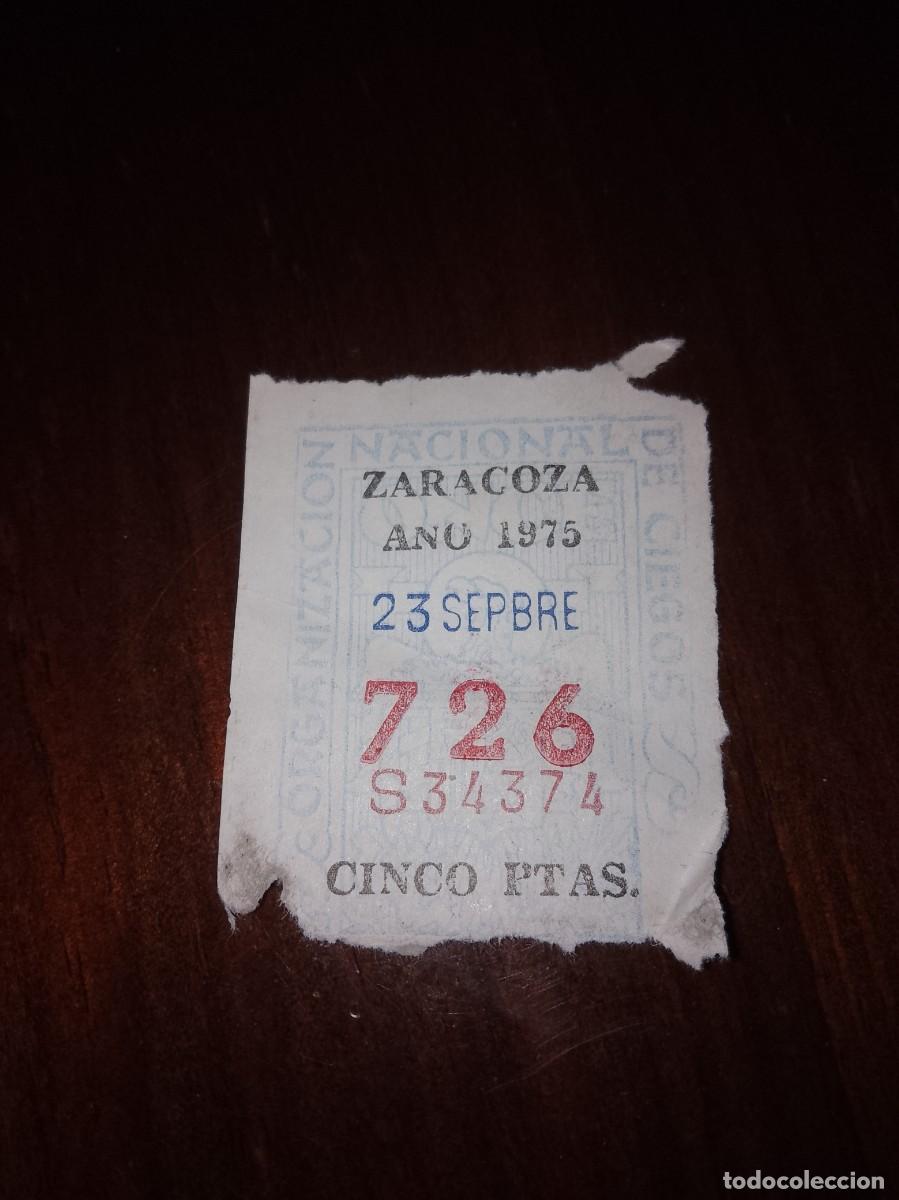 Cupones ONCE: Cup&oacute;n Zaragoza a&ntilde;o 1975