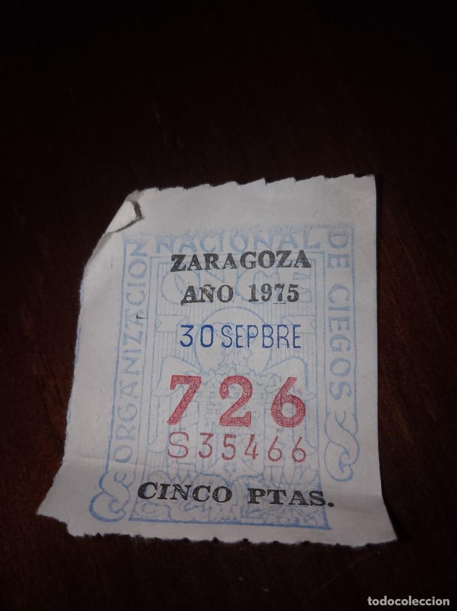 Cupones ONCE: Cup&oacute;n Zaragoza a&ntilde;o 1975