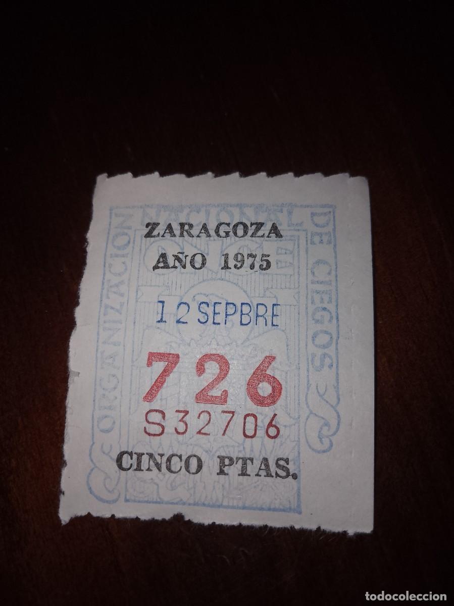 Cupones ONCE: Cup&oacute;n Zaragoza a&ntilde;o 1975