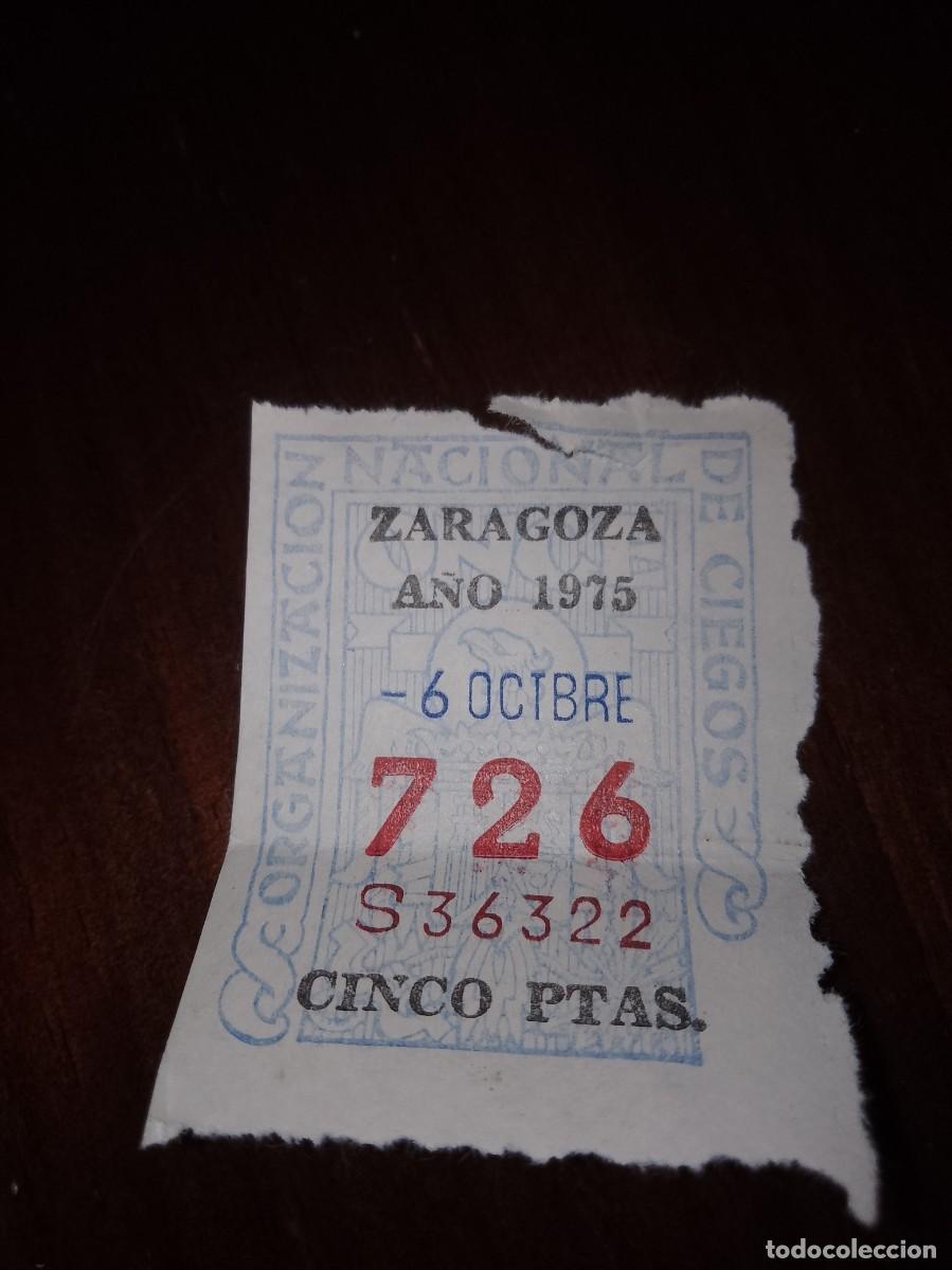 Cupones ONCE: Cup&oacute;n Zaragoza a&ntilde;o 1975
