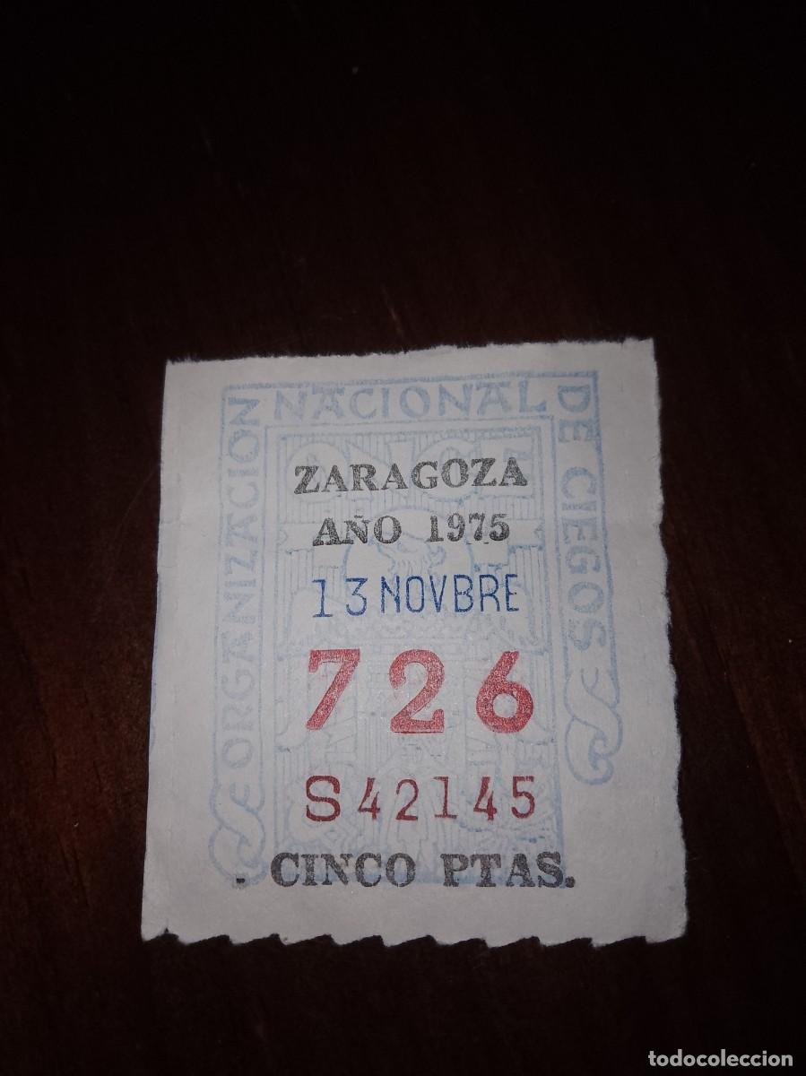 Cupones ONCE: Cup&oacute;n Zaragoza a&ntilde;o 1975