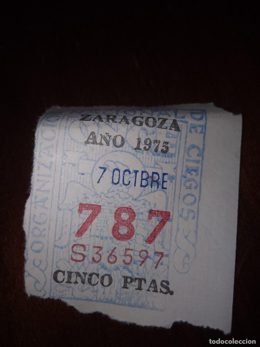 Cupones ONCE: Cup&oacute;n Zaragoza a&ntilde;o 1975