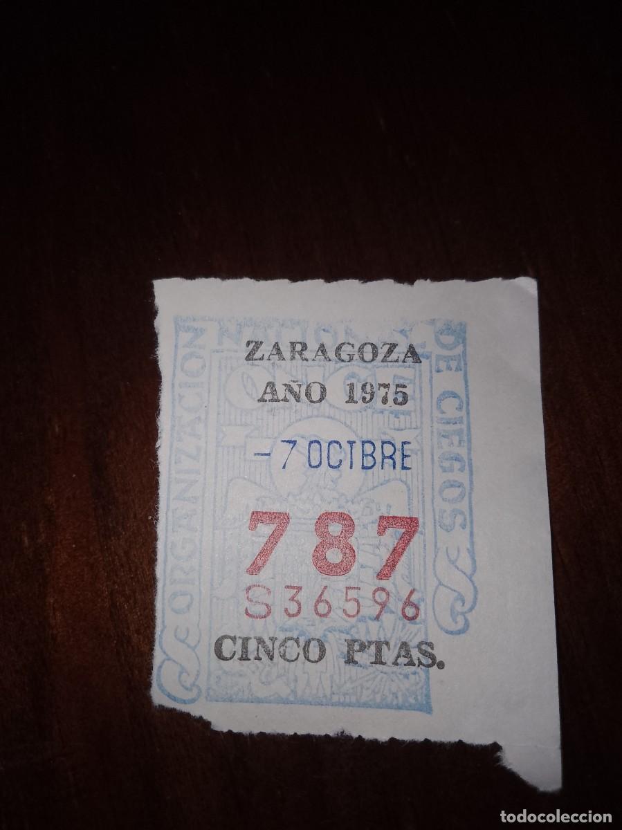 Cupones ONCE: Cup&oacute;n Zaragoza a&ntilde;o 1975