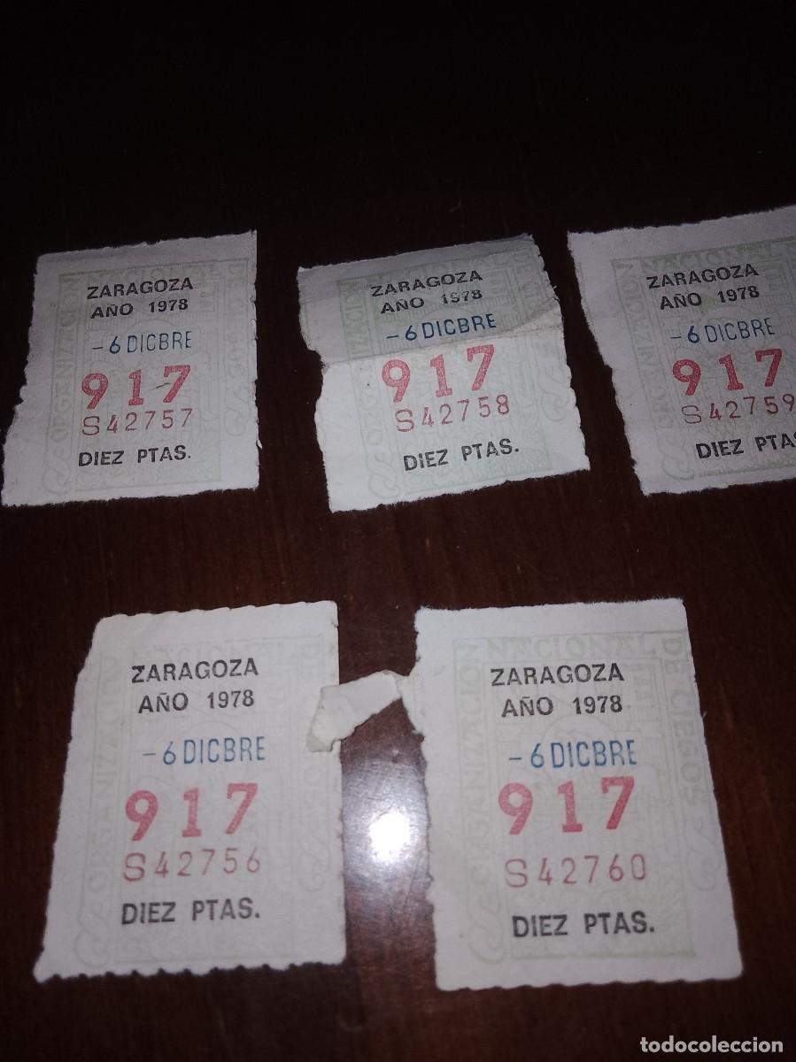 Cupones ONCE: Cup&oacute;n Zaragoza a&ntilde;o 1978 5 unidades
