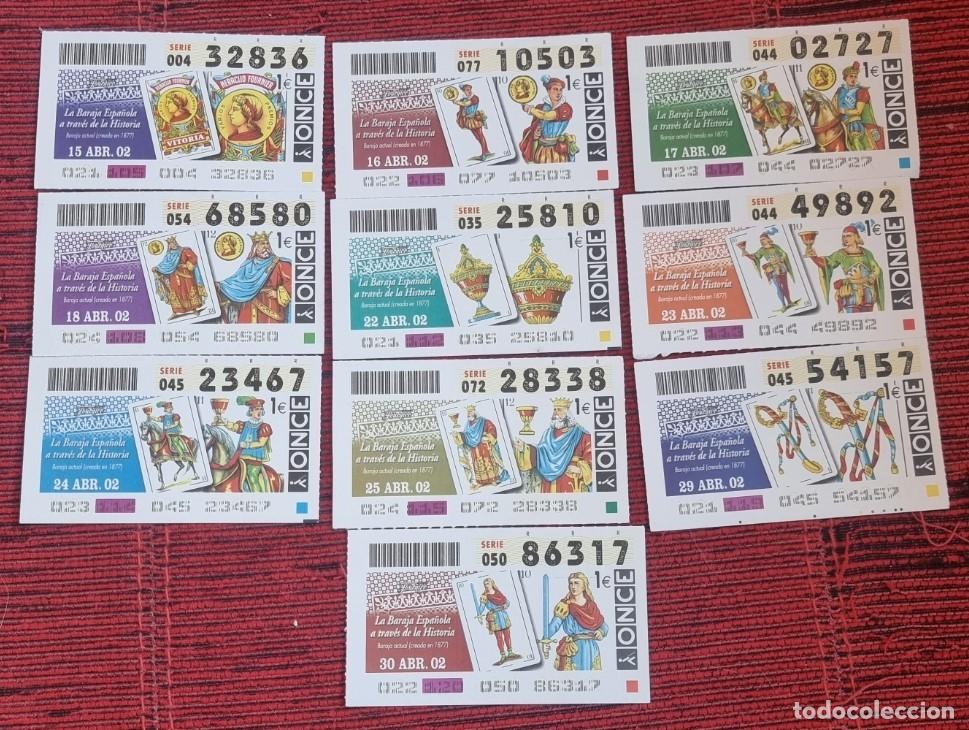 ONCE Coupons: COLECCION - LOTERIA DE LA ONCE 2002 LA BARAJA ESPA&Ntilde;OLA A TRAVES DE LA HISTORIA - 10 DECIMOS