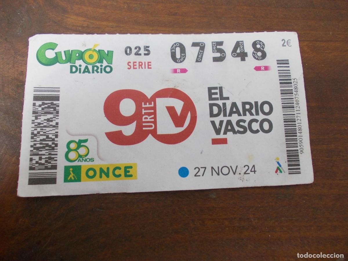 ONCE Coupons: cupon diario once 27 noviembre 2024 el diario vasco 90 urte aniversario periodico celebracion evento