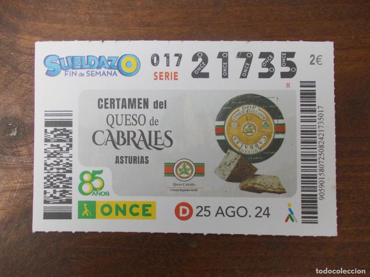 Coupon ONCE: Sueldazo ONCE 25 Agosto 2024 Certamen Queso Cabrales Asturias Gastronomia Culinaria Alimento