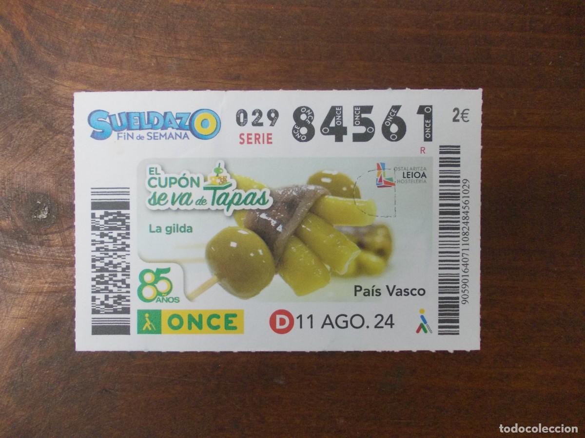 Coupon ONCE: Sueldazo ONCE 11 Agosto 2024 Cupon Tapas Gilda Pais Vasco Gastronomia Culinaria Pintxo Aperitivo