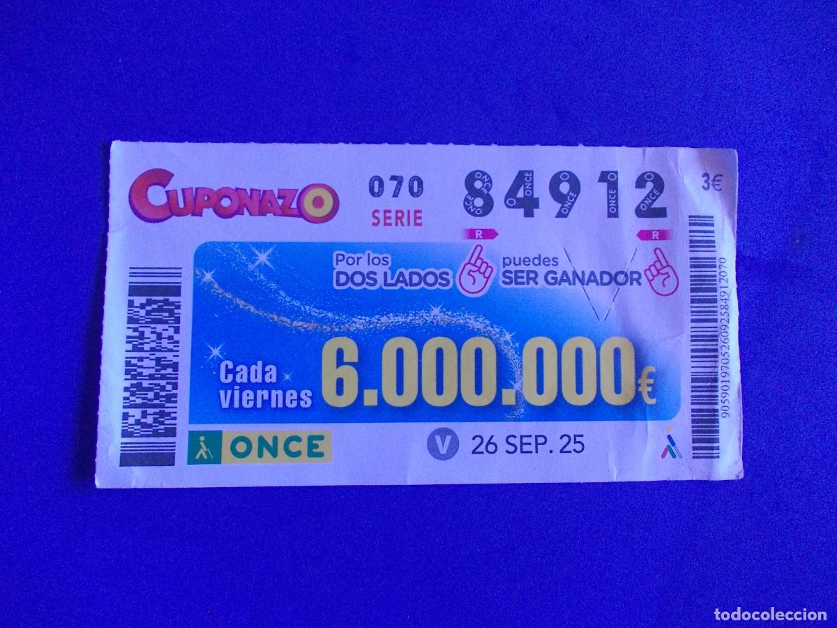 ONCE Coupons: Cup&oacute;n ONCE Cuponazo 6.000.000 &euro; viernes 26 septiembre 2025 edici&oacute;n especial colecci&oacute;n loter&iacute;a espa&ntilde;a