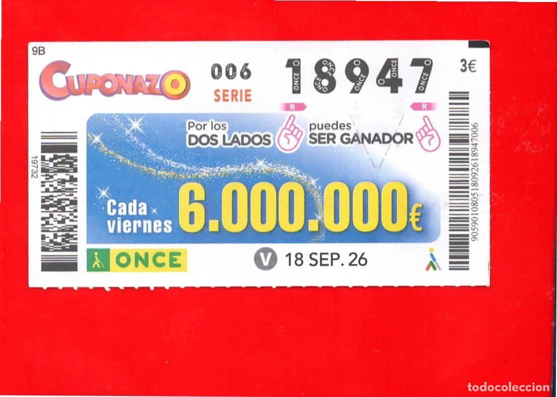 ONCE Coupons: Cup&oacute;n ONCE 18 septiembre 2026 18947
