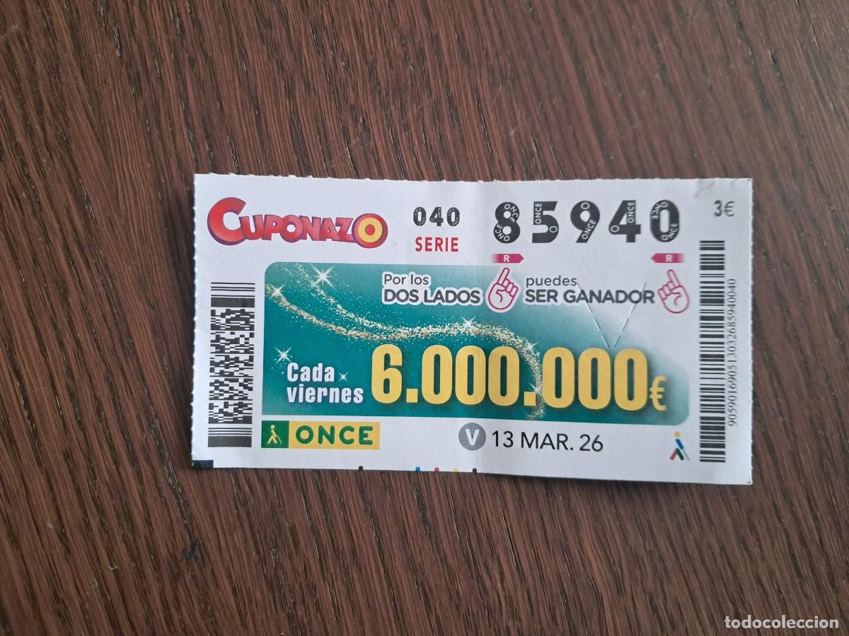Cupones ONCE: cup&oacute;n once 13-03-26, cuponazo del viernes.