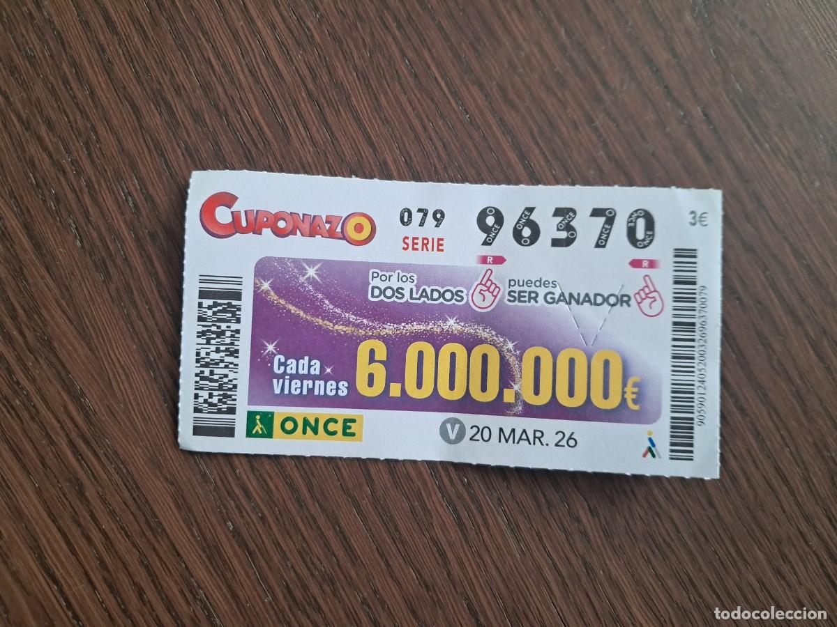 Cupones ONCE: cup&oacute;n once 20-03-26, cuponazo del viernes, n&ordm; 96.370.