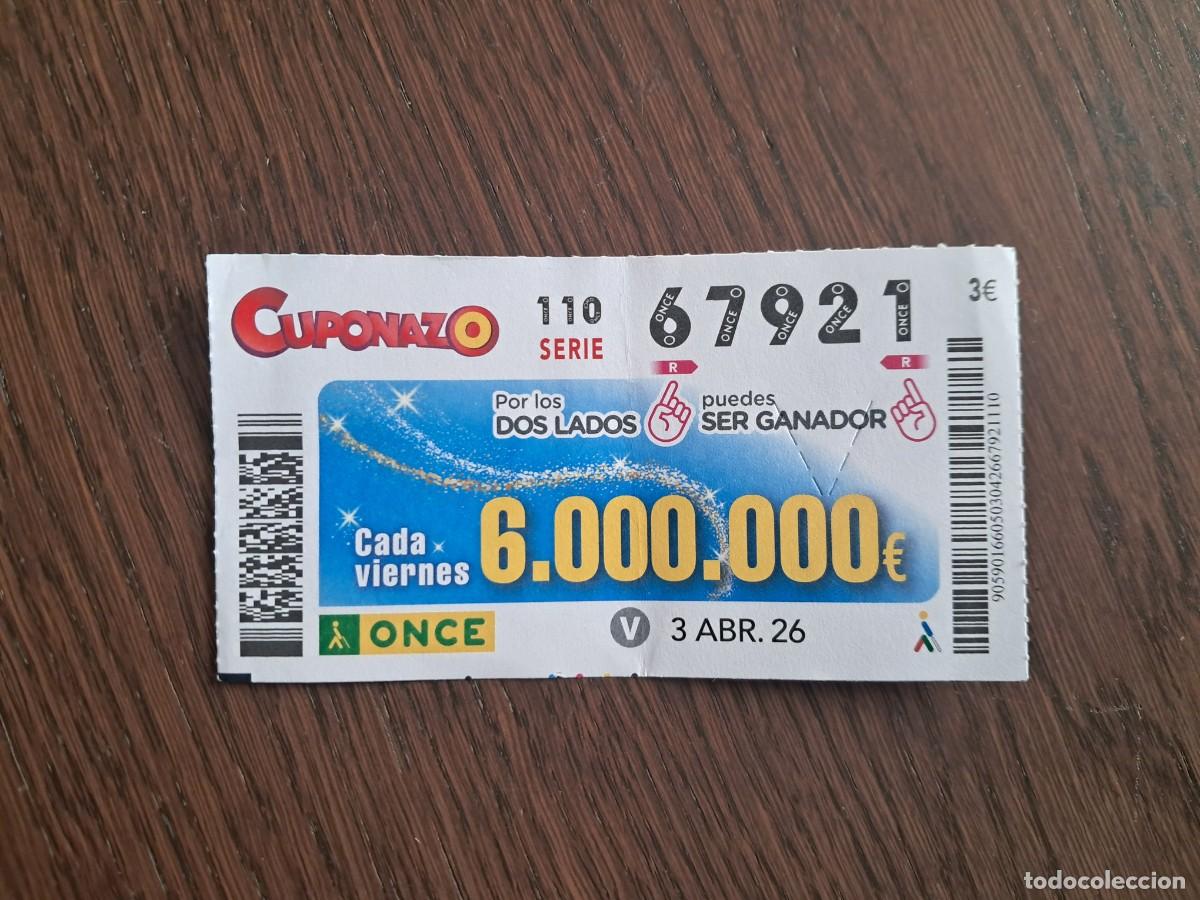 Cupones ONCE: cup&oacute;n once 03-04-26, cuponazo del viernes. n&ordm; 67.921.