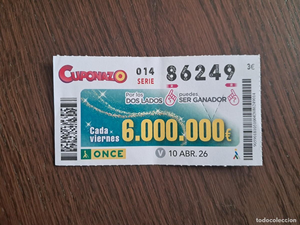 Cupones ONCE: cup&oacute;n once 10-04-26, cuponazo del viernes, n&ordm; 86.249.