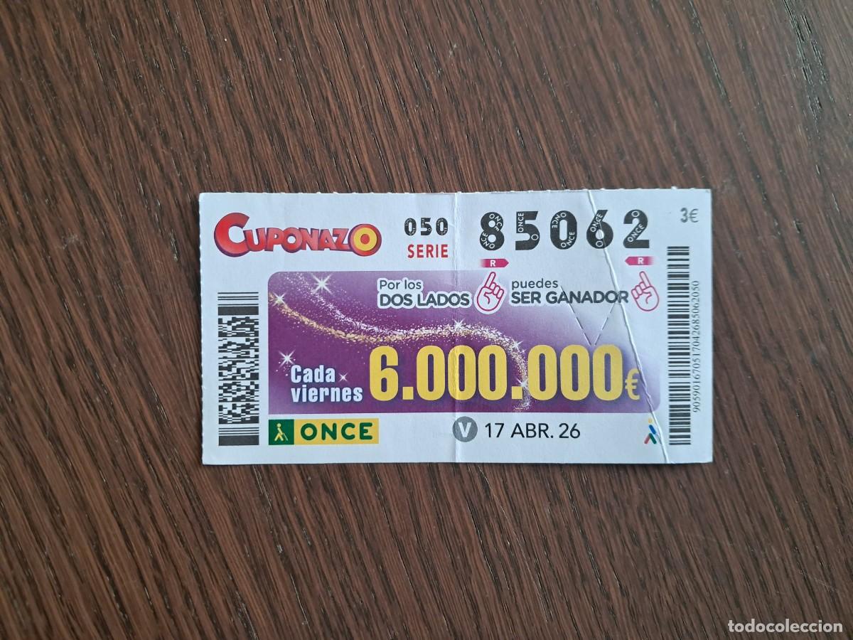 Cupones ONCE: cup&oacute;n once 17-04-26, cuponazo del viernes. n&ordm; 85.062.