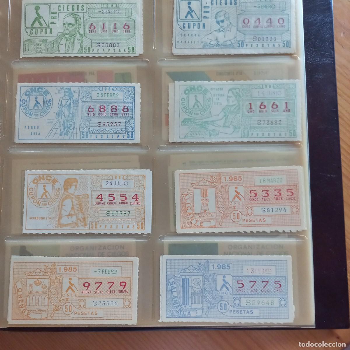 Cupones ONCE: 124 cupones Once capicuas desde a&ntilde;o 1984 a a&ntilde;o 1994