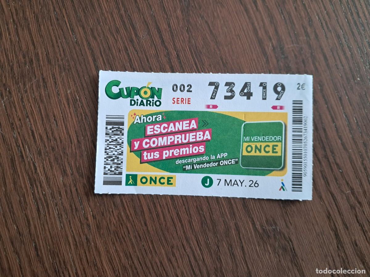 Cupones ONCE: cup&oacute;n once 07-05-26, escanea y comprueba tus premios con la app. n&ordm; 73.419.