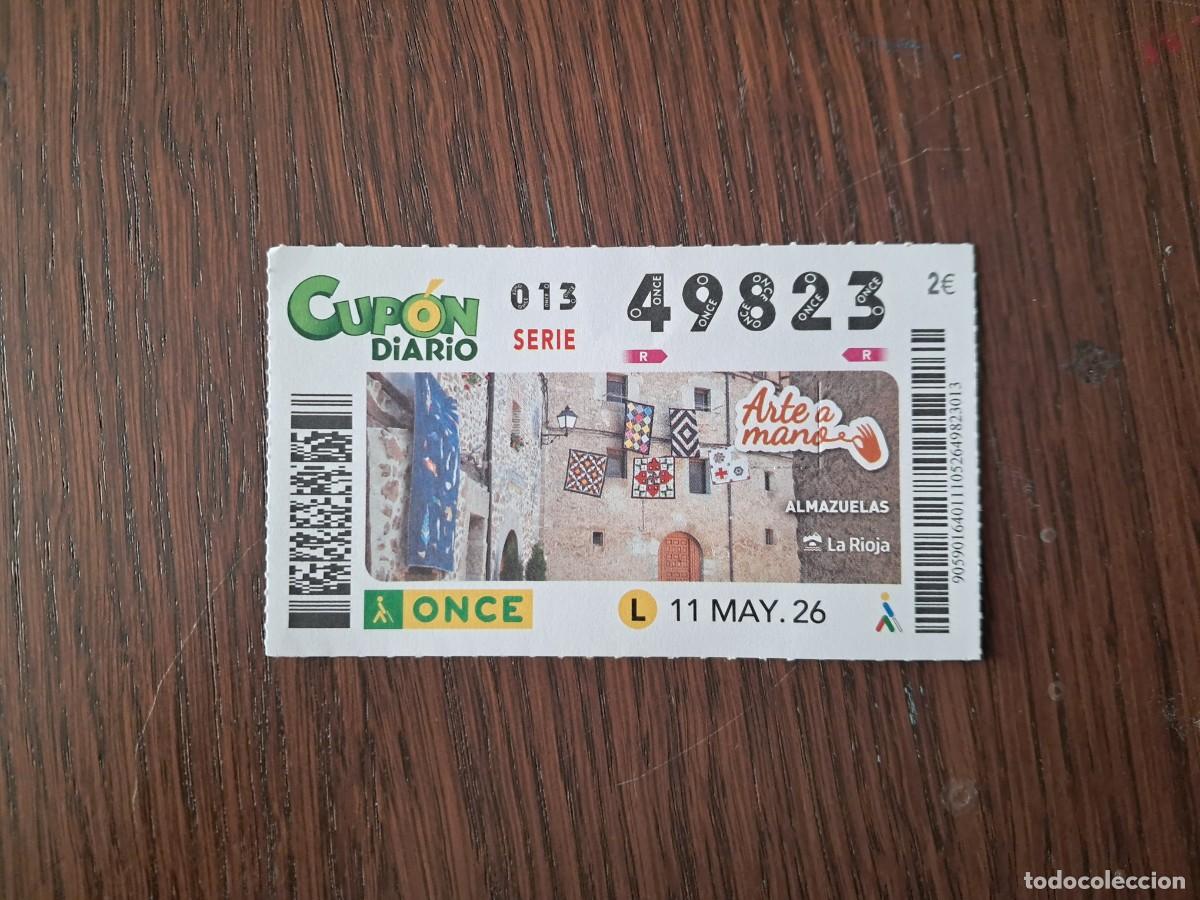 Cupones ONCE: cup&oacute;n once 11-05-26, arte a mano, Almazuelas, La Rioja. n&ordm; 49.823.