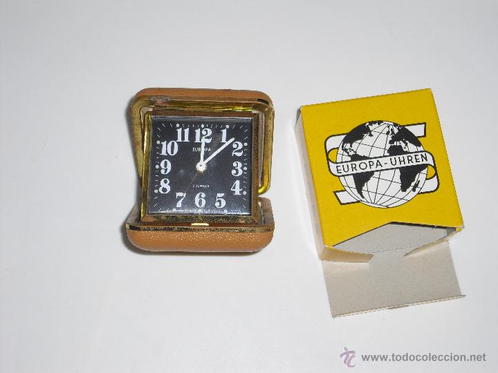 Despertadores antiguos: RELOJ EUROPA DE CUERDA CON CAJA ORIGINAL - Foto 1