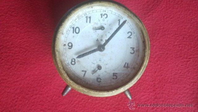 Despertadores antiguos: ANTIGUO RELOJ DESPERTADOR J.R.E. - Foto 1
