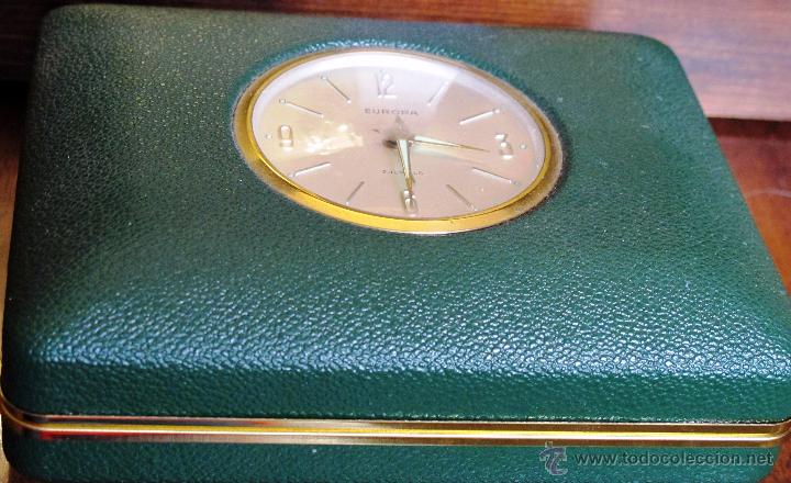 Despertadores antiguos: ESTUCHE CON RELOJ Y BARAJAS DE CARTAS - Foto 1
