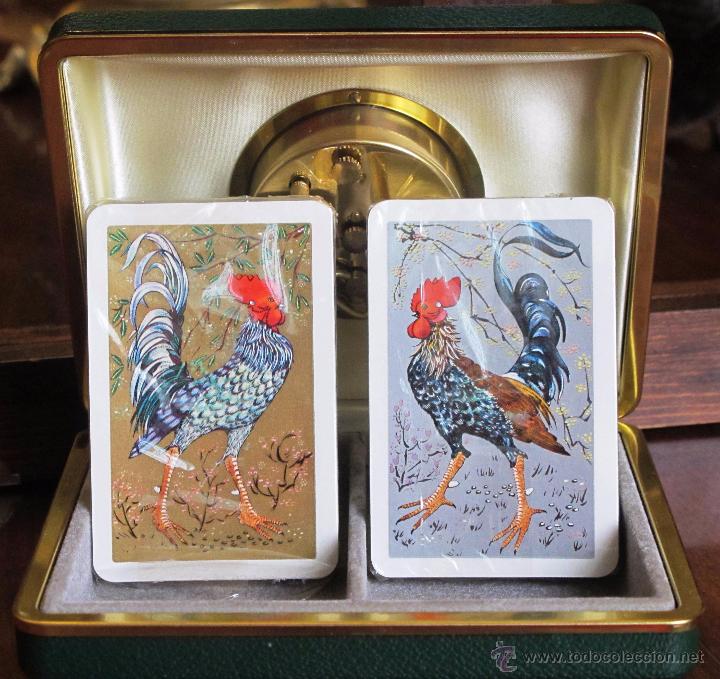 Despertadores antiguos: ESTUCHE CON RELOJ Y BARAJAS DE CARTAS - Foto 6